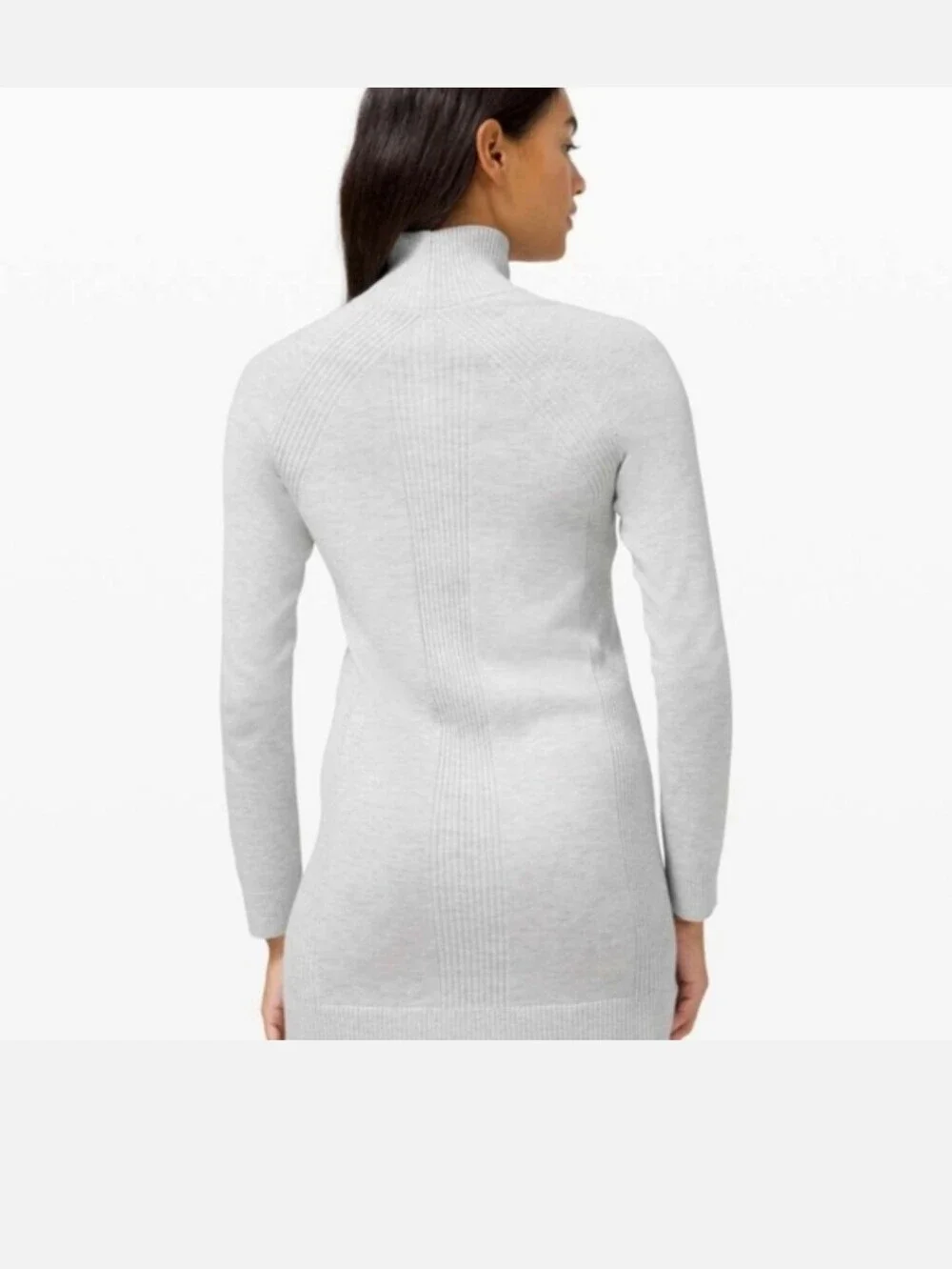 Lululemon Keep It Cozy Turtleneck Long-Sleeve Mini Dress in Light Gray